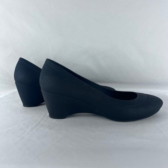 Crocs Lina Wedges Shoes Pump Black Dual Comfort Wedge Heel Women’s Size 7 - Picture 3 of 6